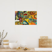 Poster Retro 60s Psychedelic Cycle Of Life Imprimer l'aff (Cuisine)