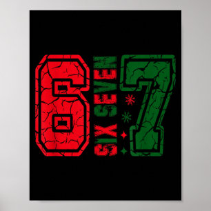 Poster Rétro 67 Drôle Six Sept Mème 6 7 Numéro Noël