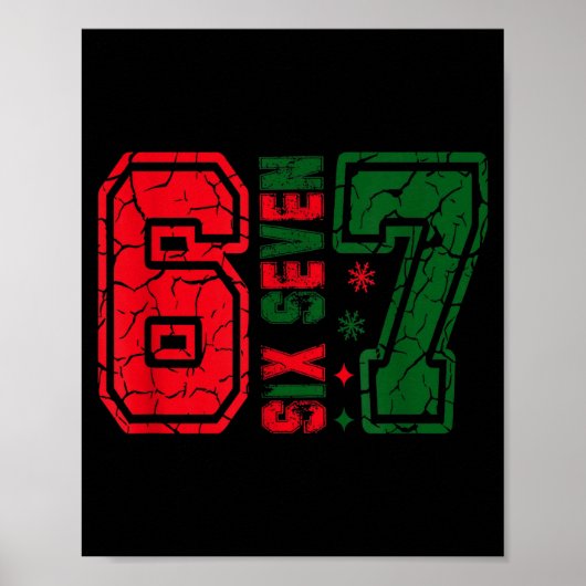 Poster Rétro 67 Drôle Six Sept Mème 6 7 Numéro Noël (Devant)