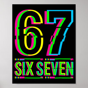 Poster Rétro 67 Mème Drôle Six Sept Mème 6 7 Mème 6 7
