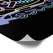 Poster Retro 80s 90s Neon Patinage en ligne (Coin)