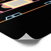 Poster Retro 80s 90s Neon Vidéo bande Vhs (Coin)