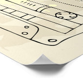 Poster Retro 80s 90s Nostalgic Cassette Mix Tape Pattern (Coin)