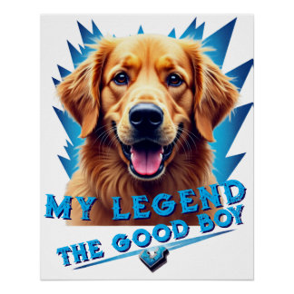 Poster Retro 90s Golden Retriever Mascot Custom Gifts