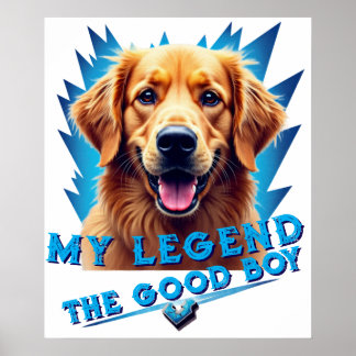 Poster Retro 90s Golden Retriever Mascot Custom Gifts