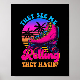 Poster Retro 90s Roller Skating Funny Roller Skates