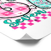 Poster Retro à carreaux Saint-Valentin Six Sept Mème 67 V (Coin)