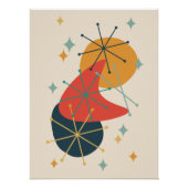 Poster Rétro Abstrait Ère Atomique Milieu du Siècle (Devant)