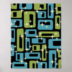 Poster Rétro Abstrait Moderne du Milieu du Siècle