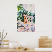 Poster Retro Airedale Terrier Poster, Airedale Terrier (Cuisine)