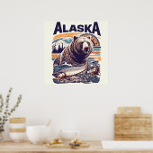 Poster Retro Alaska Nature (Cuisine)