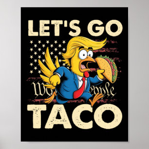 Poster Retro Allons Taco Drôle Allons Taco Drôle Pour Les