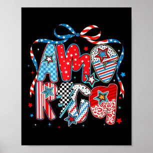 Poster Retro America Coquette 4 juillet Memorial Day Pa