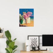 Poster Retro American Art Print, "Seaside Flirtation" (Bureau à domicile)