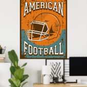 Poster Retro American Football (Bureau à domicile)