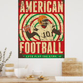Poster Retro American Football (Cuisine)