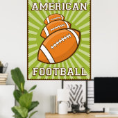 Poster Retro American Football (Bureau à domicile)