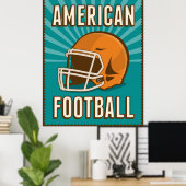 Poster Retro American Football (Bureau à domicile)