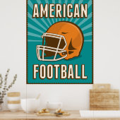Poster Retro American Football (Cuisine)