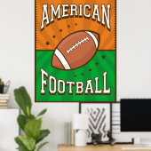 Poster Retro American Football (Bureau à domicile)