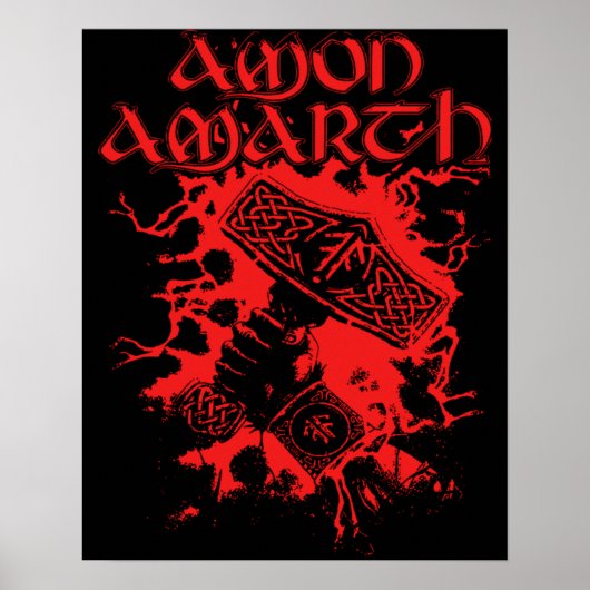 Poster Retro Amon Amarth Live Love Music Forever (Devant)