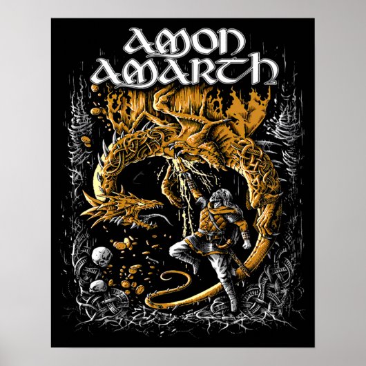 Poster Retro Amon Amarth Music Hommage Design (Devant)