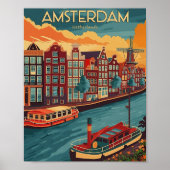 Poster Retro Amsterdam, Pays-Bas (Devant)
