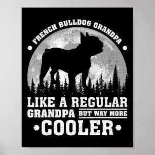 Poster Retro Amusant Français Bulldog Grand-pa Fête des p