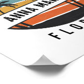 Poster Rétro Anna Maria Beach Floride Surfboard Surf (Coin)
