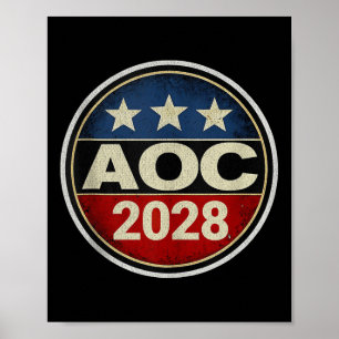 Poster Rétro Aoc 2028 Lutte contre l'oligarchie Manifesta