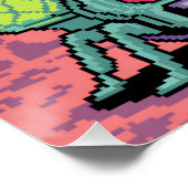 Poster Retro Arcade Manti Aliens Pixel Art - Funny Defend (Coin)