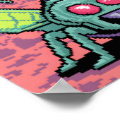 Poster Retro Arcade Manti Aliens Pixel Art - Funny Defend (Coin)