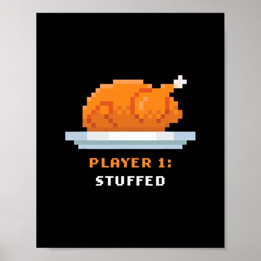 Poster Retro Arcade Pixelated Game Turkey – Player 1 Stuf (Devant)