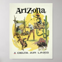 Retro Arizona voyage publicité art vintage