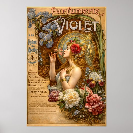 Poster Retro Art Nouveau French Perfume Ad (Devant)