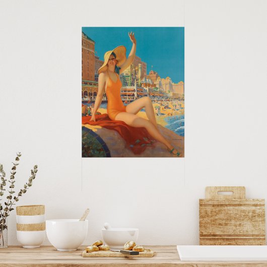 Poster Retro Art Print, "Atlantic City" Eggleston (Cuisine)