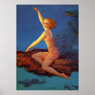 Poster Retro Art Print, "Lets Go America" Eggleston Retro