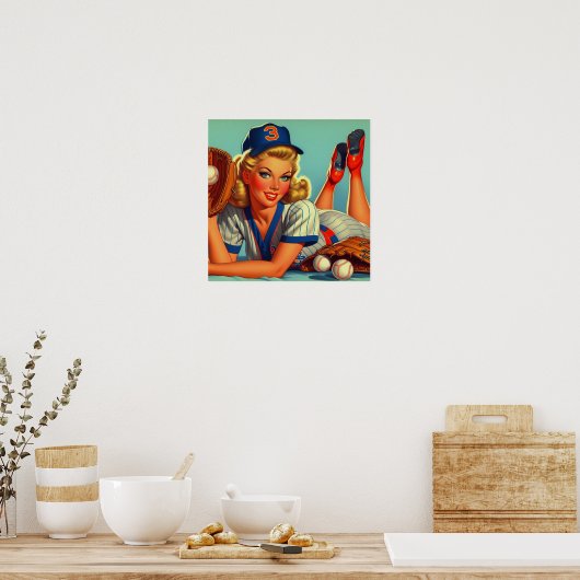 Poster Retro Baseball (Cuisine)