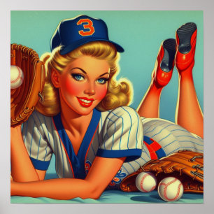 Poster Retro Baseball