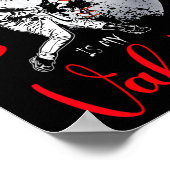 Poster Retro Baseball Est Mon Valentine Baseball Valentin (Coin)