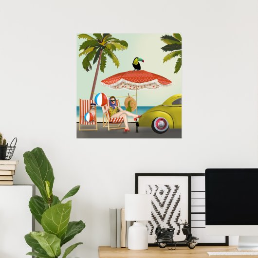 Poster Retro Beach (Bureau à domicile)
