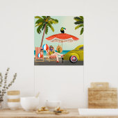 Poster Retro Beach (Cuisine)