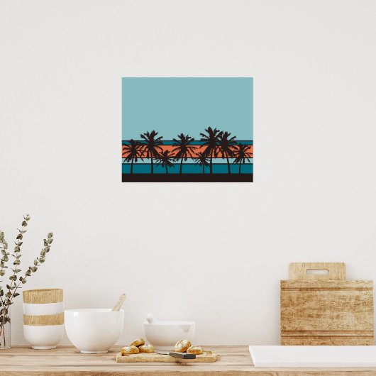 Poster Retro Beach (Cuisine)