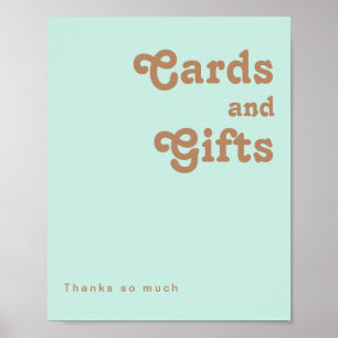 Poster Retro Beach Cartes et Cadeaux Aqua