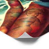 Poster Retro Beach Pin-up (Coin)