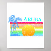 Poster Retro Beach Sunset Aruba (Devant)