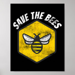Poster Retro Beekeeper Honeybee Sensibilisation Sauvez le
