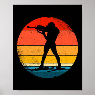 Poster Retro Biathlon Design Vélo de ski de fond
