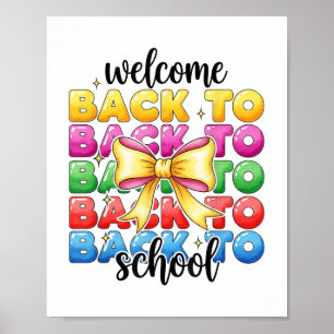 Poster Retro Bienvenue À L'École Appréciation Des Enseign