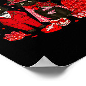 Poster Retro Black Cat Meowentine's Day Heart Valentines (Coin)